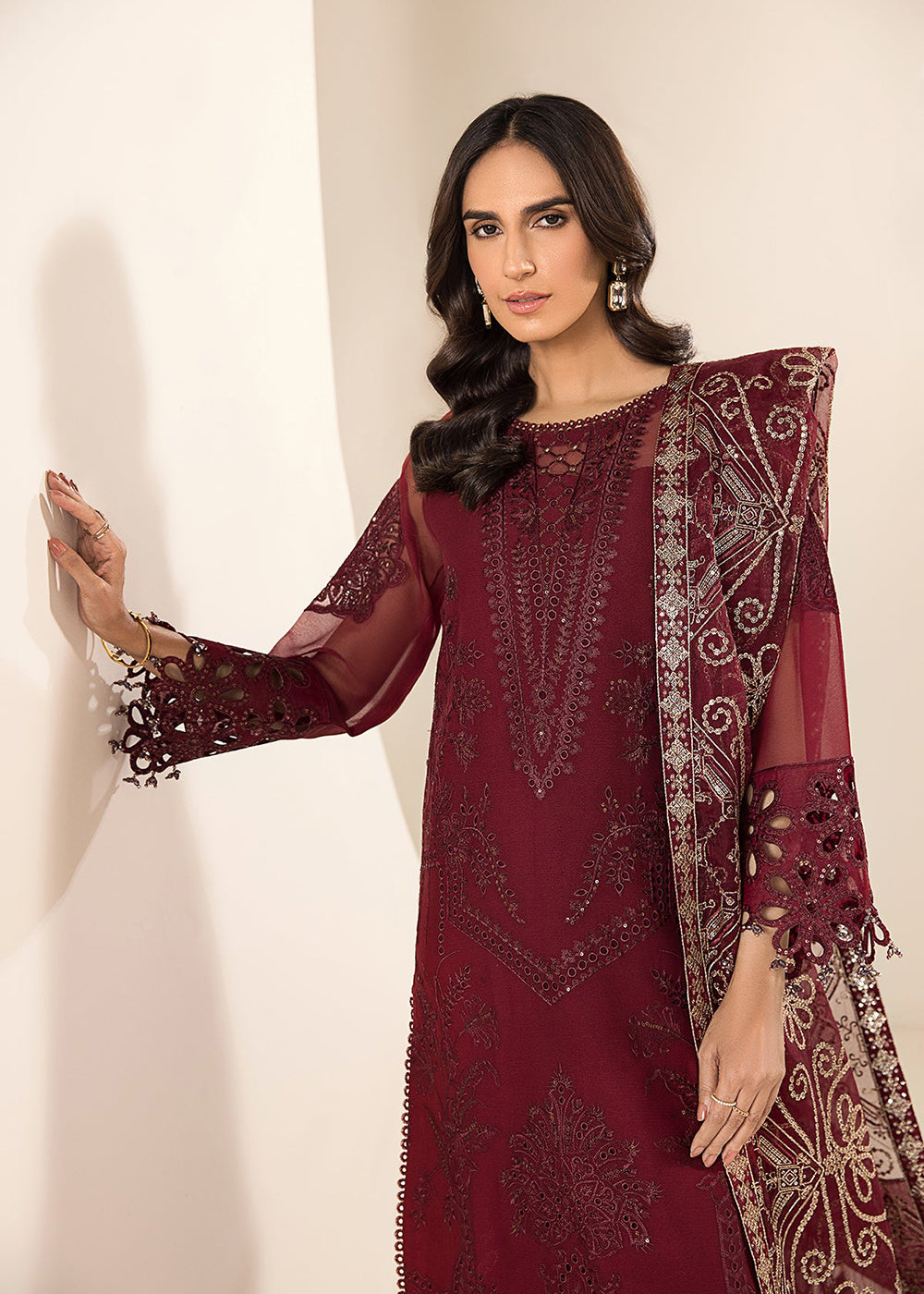 Buy Now Maroon Formal Suit - Alizeh - Lamhay Formals '23 - V15D01 - Raisa Online in USA, UK, Canada & Worldwide at Empress Clothing. 