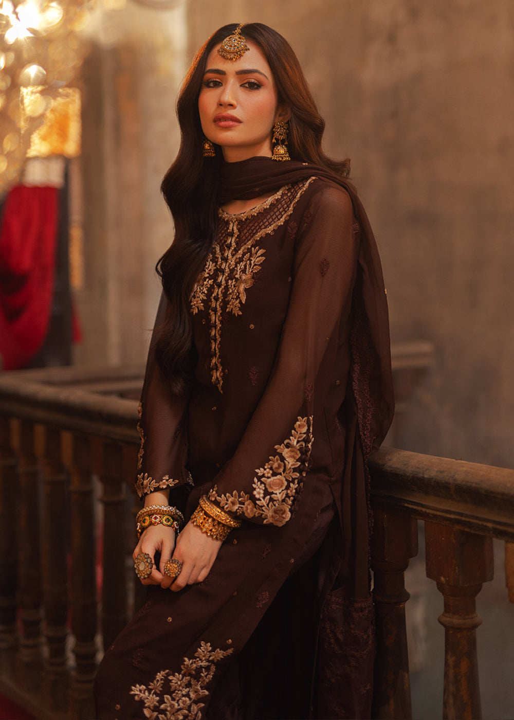 Luxe 3 Pcs Festive Embroidered Formals '24 by Azure | Amber Aura