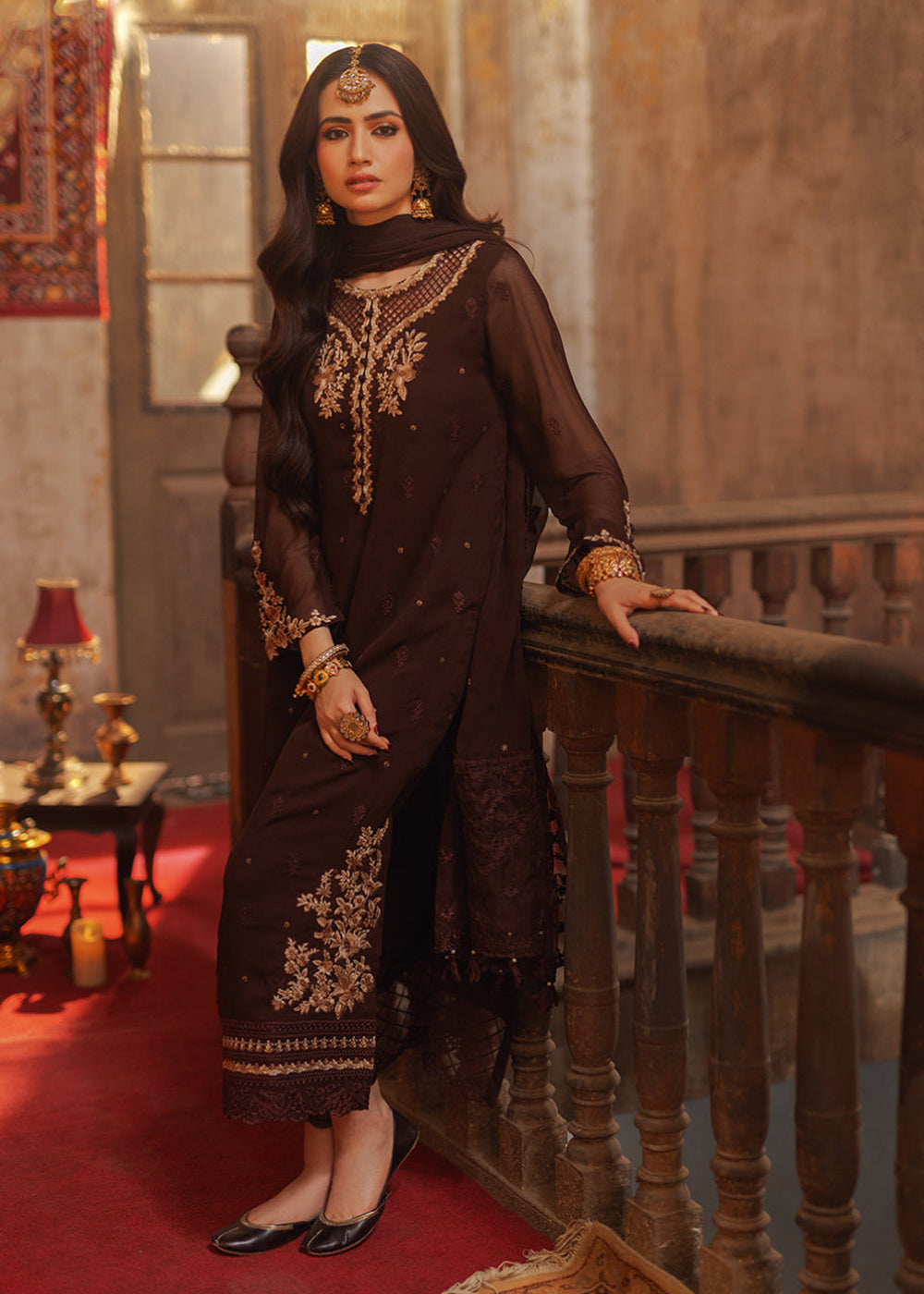 Luxe 3 Pcs Festive Embroidered Formals '24 by Azure | Amber Aura