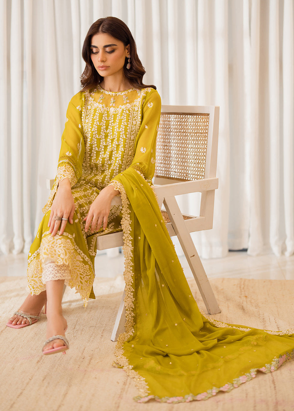 Buy Now 3 Pcs Embroidered Luxury Chiffon Formals '24 by Azure | Amber Glow Online at Empress Online in USA, UK, Canada & Worldwide at Empress Clothing.