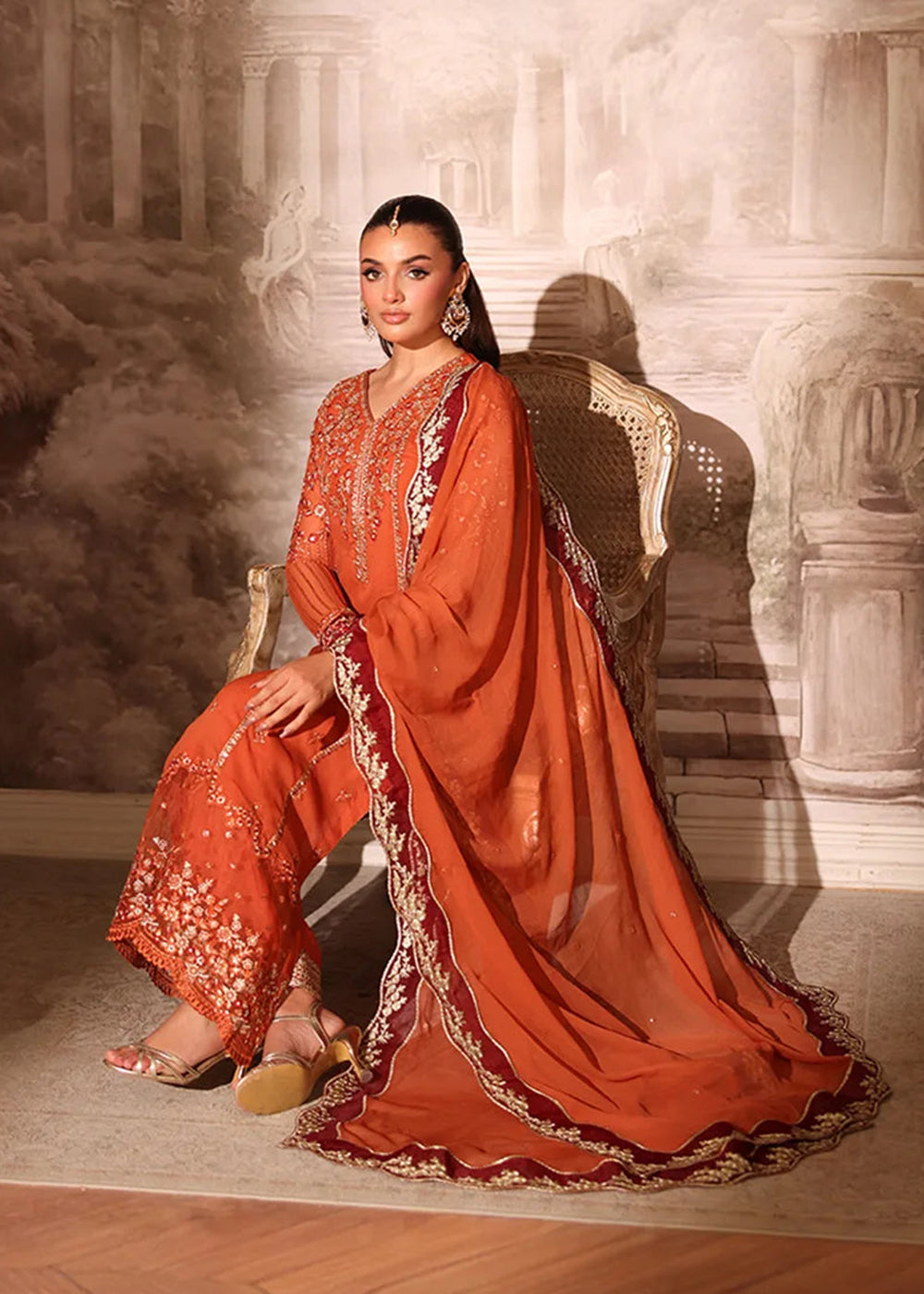 Buy Now Ensembles Party Wear '25 by Azure | Amber Rust Online in USA, UK, Canada, France, Italy, Germany, Greece, Sweden, Africa, UAE & Worldwide at Empress.