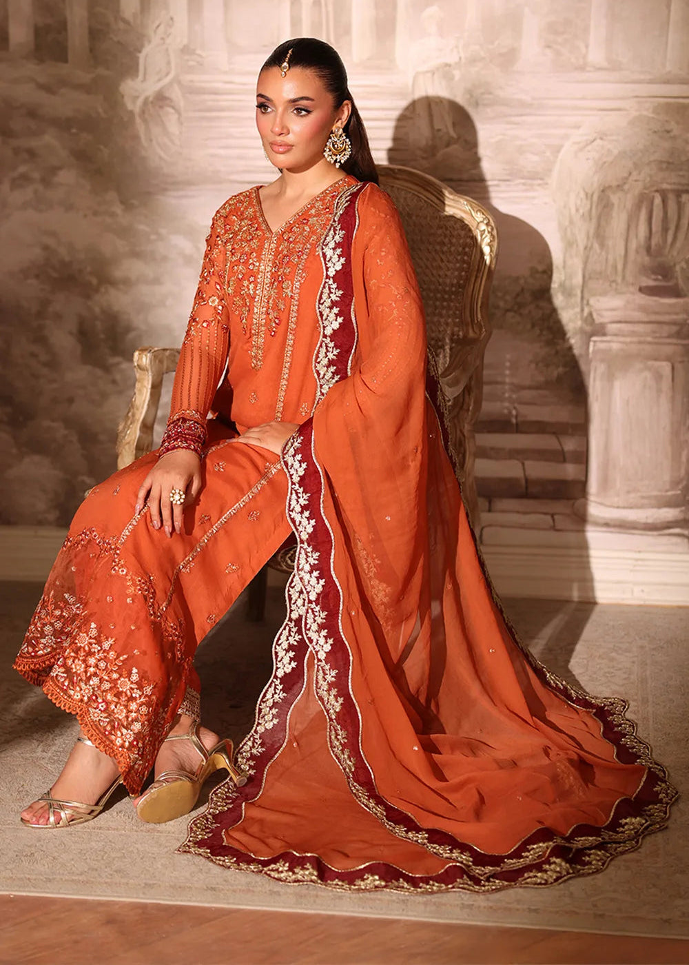 Buy Now Ensembles Party Wear '25 by Azure | Amber Rust Online in USA, UK, Canada, France, Italy, Germany, Greece, Sweden, Africa, UAE & Worldwide at Empress.