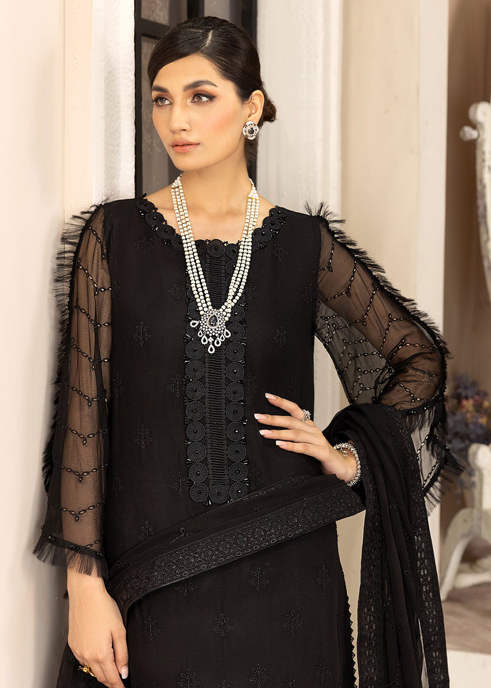 Buy Now Black Formal Suit - Alizeh - Dhaagay Formals '23 - V02D10 - Anita Online in USA, UK, Canada & Worldwide at Empress Clothing. 