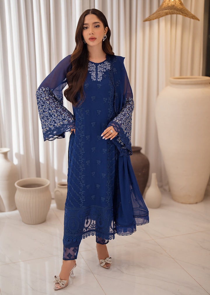 Buy Now 3 Pcs Embroidered Luxury Chiffon Formals '24 by Azure | Azure Breeze Online at Empress Online in USA, UK, Canada & Worldwide at Empress Clothing. 