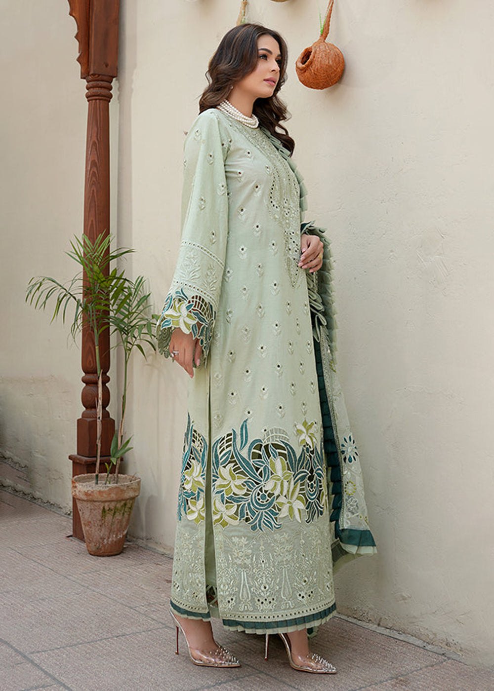 Buy Now Green Lawn Dress - Bahaar Luxury Lawn by Mariyam's - Amani B-1011 Online in USA, UK, Canada & Worldwide at Empress Clothing. 