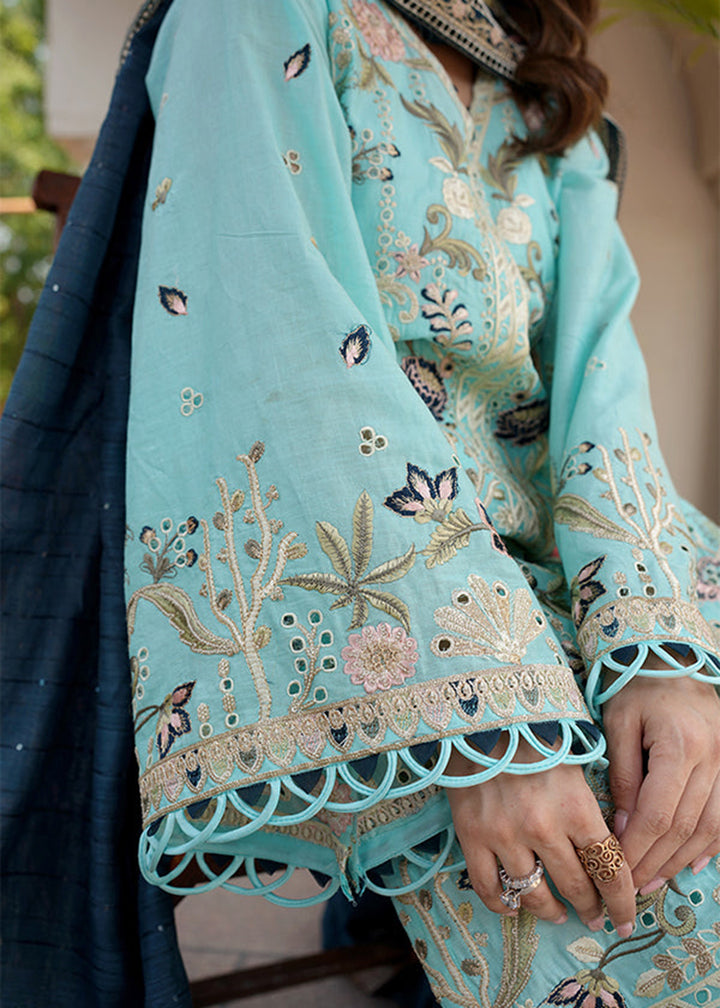 Buy Now Sky Blue Lawn Dress - Bahaar Luxury Lawn by Mariyam's - Caella B-1013 Online in USA, UK, Canada & Worldwide at Empress Clothing. 