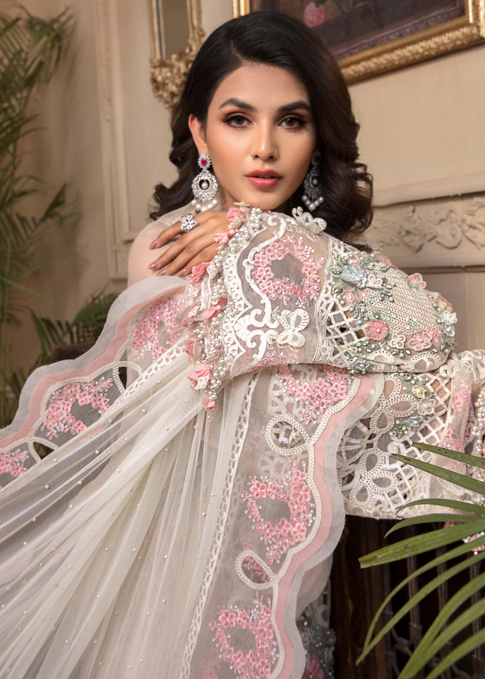 Buy Now Off White Embroidered Suit - Maria B - Mbroidered Heritage Edition - BD-2604 Online in USA, UK, Canada & Worldwide at Empress Clothing. 