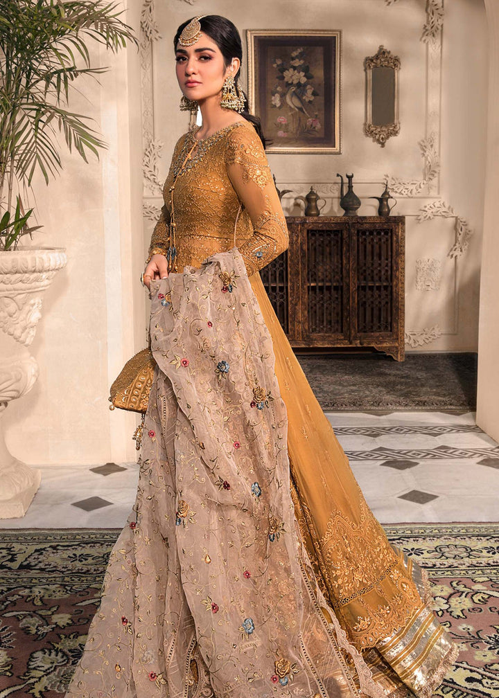Buy Now Mustard Embroidered Suit - Maria B - Mbroidered Heritage Edition - BD-2606 Online in USA, UK, Canada & Worldwide at Empress Clothing.