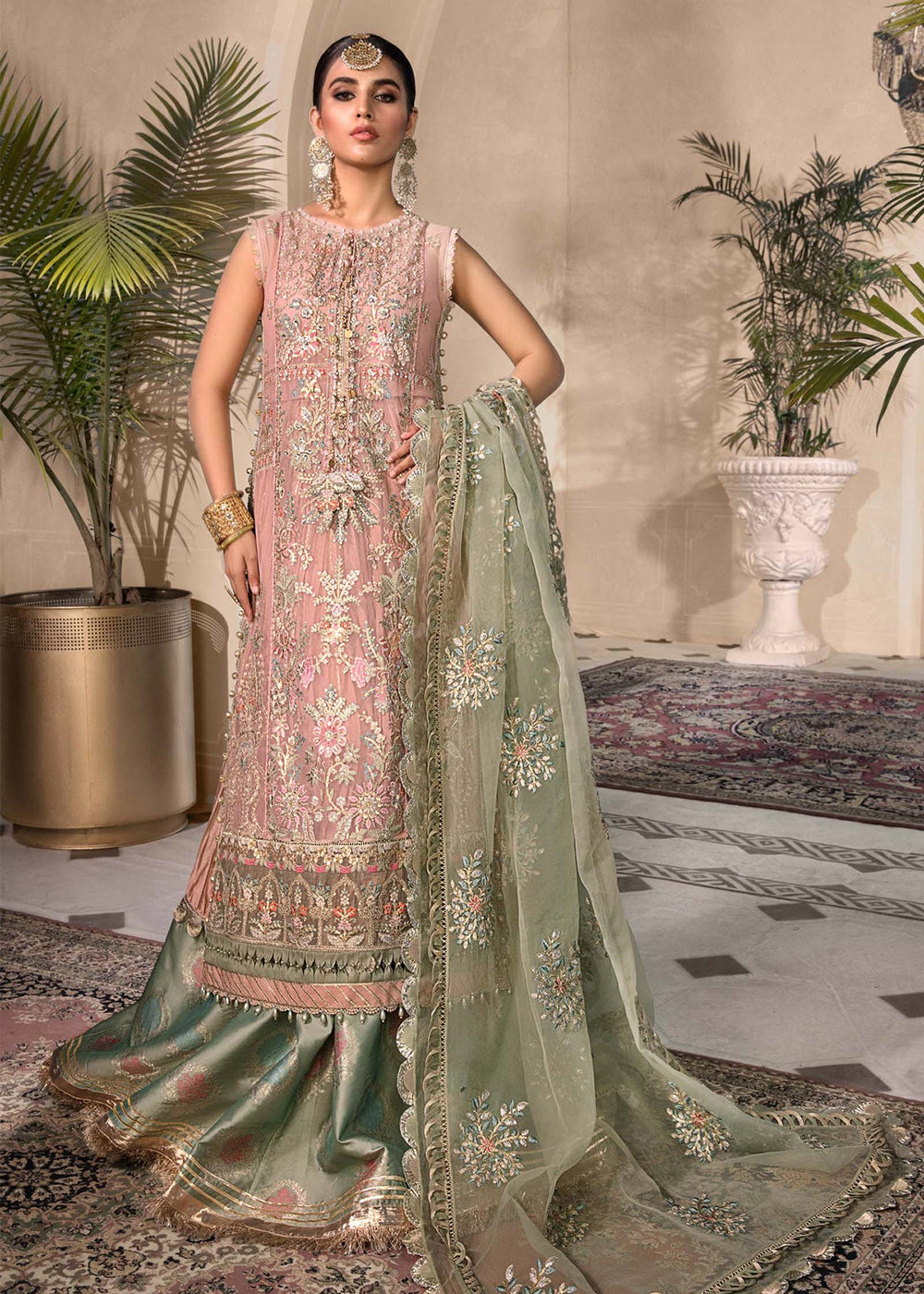 Buy Now Sea Green Embroidered Suit - Maria B - Mbroidered Heritage Edition - BD-2607 Online in USA, UK, Canada & Worldwide at Empress Clothing.