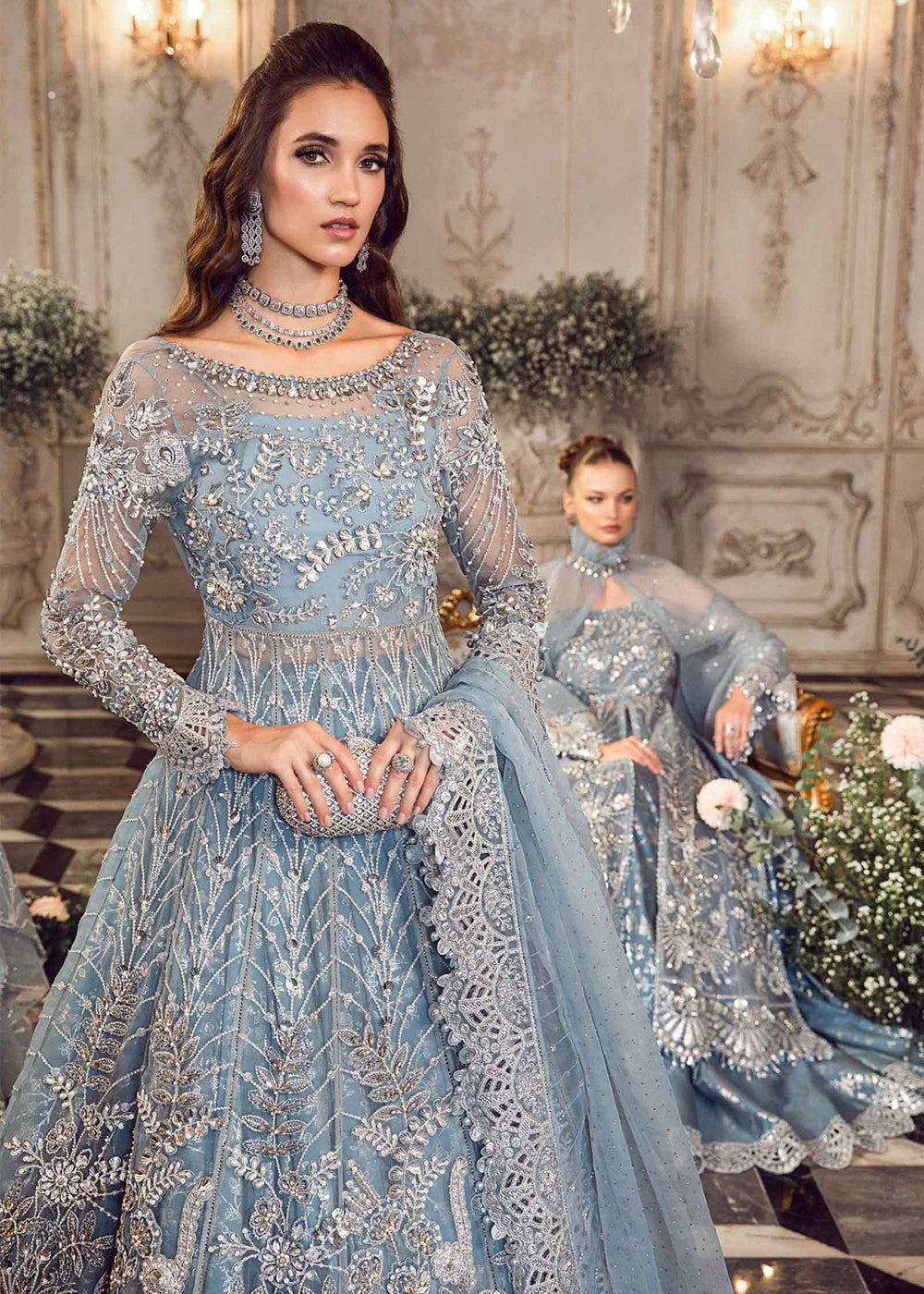 Mbroidered Wedding 2023 by Maria B | Ice Blue BD-2702 Mbroidered Wedding 2023 by Maria B | Ice Blue BD-2702