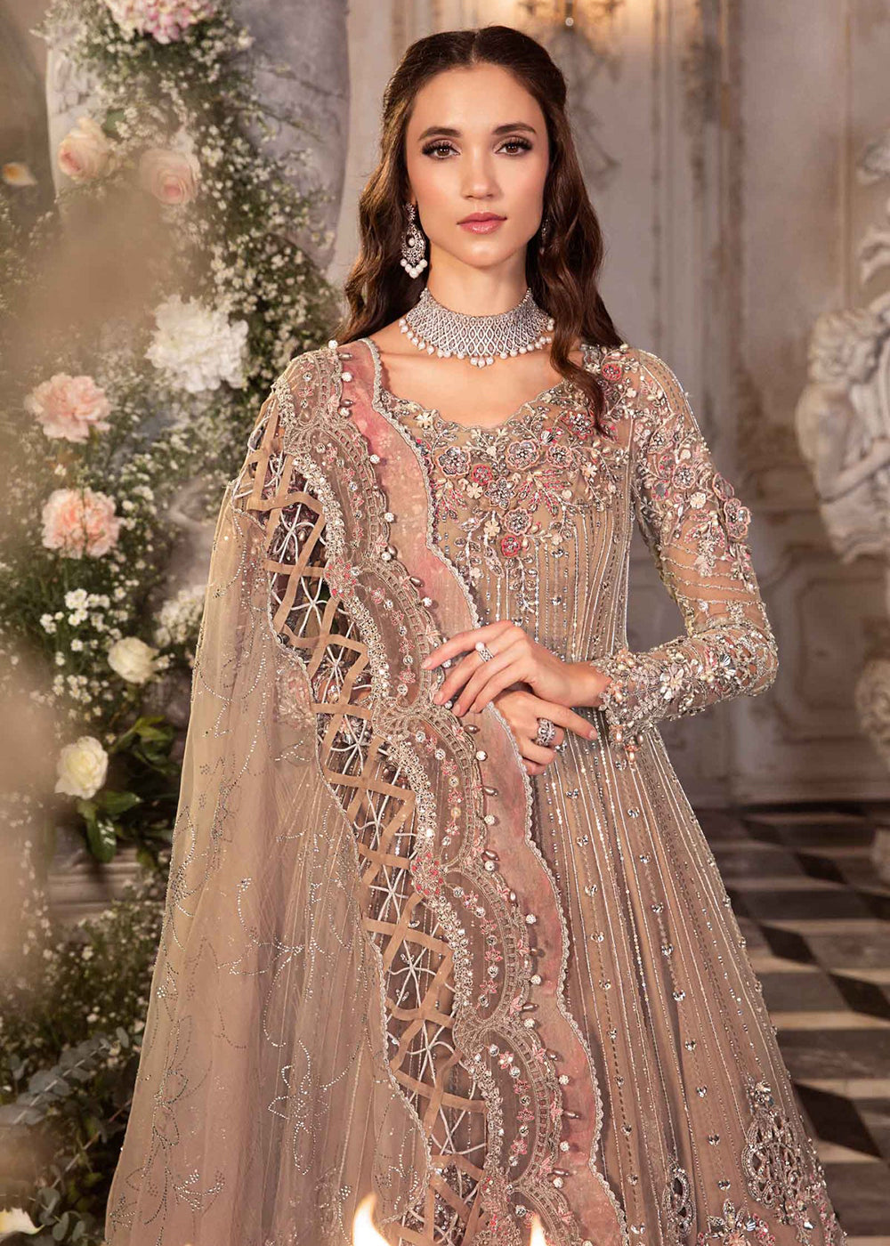 Buy Now Mbroidered Wedding 2023 by Maria B | Grey BD-2703 Online in USA, UK, Canada & Worldwide at Empress Clothing. 