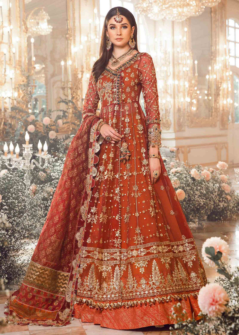 Buy Now Mbroidered Wedding 2023 by Maria B | Maroon BD-2705 Online in USA, UK, Canada & Worldwide at Empress Clothing. 