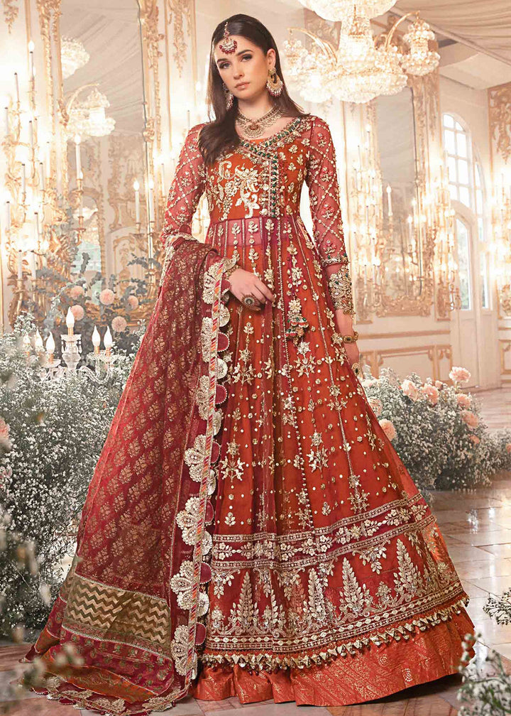 Buy Now Mbroidered Wedding 2023 by Maria B | Maroon BD-2705 Online in USA, UK, Canada & Worldwide at Empress Clothing. 