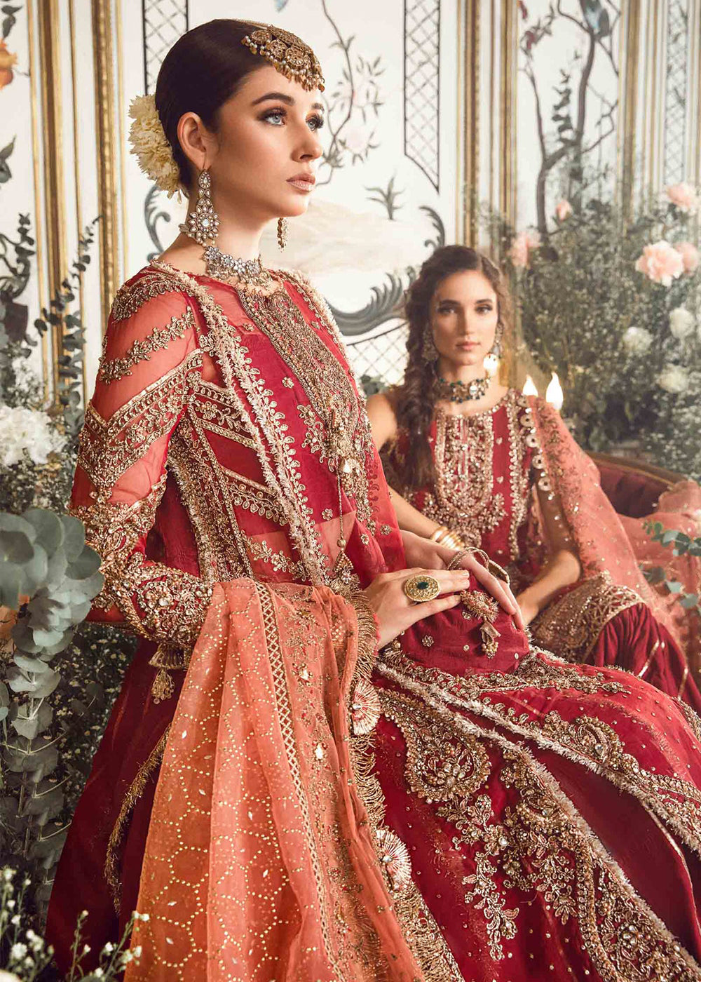 Red Lehenga Gown And Dupatta Pakistani Bridal Dress – TheDesignerSaree