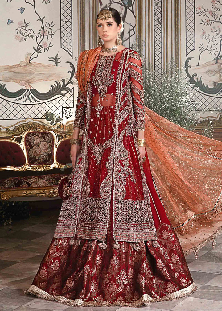 Buy Now Mbroidered Wedding 2023 by Maria B | Maroon BD-2708 Online in USA, UK, Canada & Worldwide at Empress Clothing.