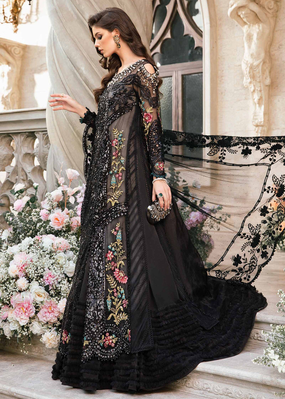 Unstitched Mbroidered Wedding Formals 2024 by Maria B | BD-2802 Unstitched Mbroidered Wedding Formals 2024 by Maria B | BD-2802