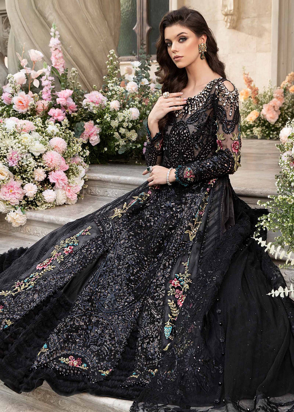 Buy Now Unstitched Mbroidered Wedding Formals 2024 by Maria B | BD-2802 Online in USA, UK, Canada & Worldwide at Empress Clothing. 
