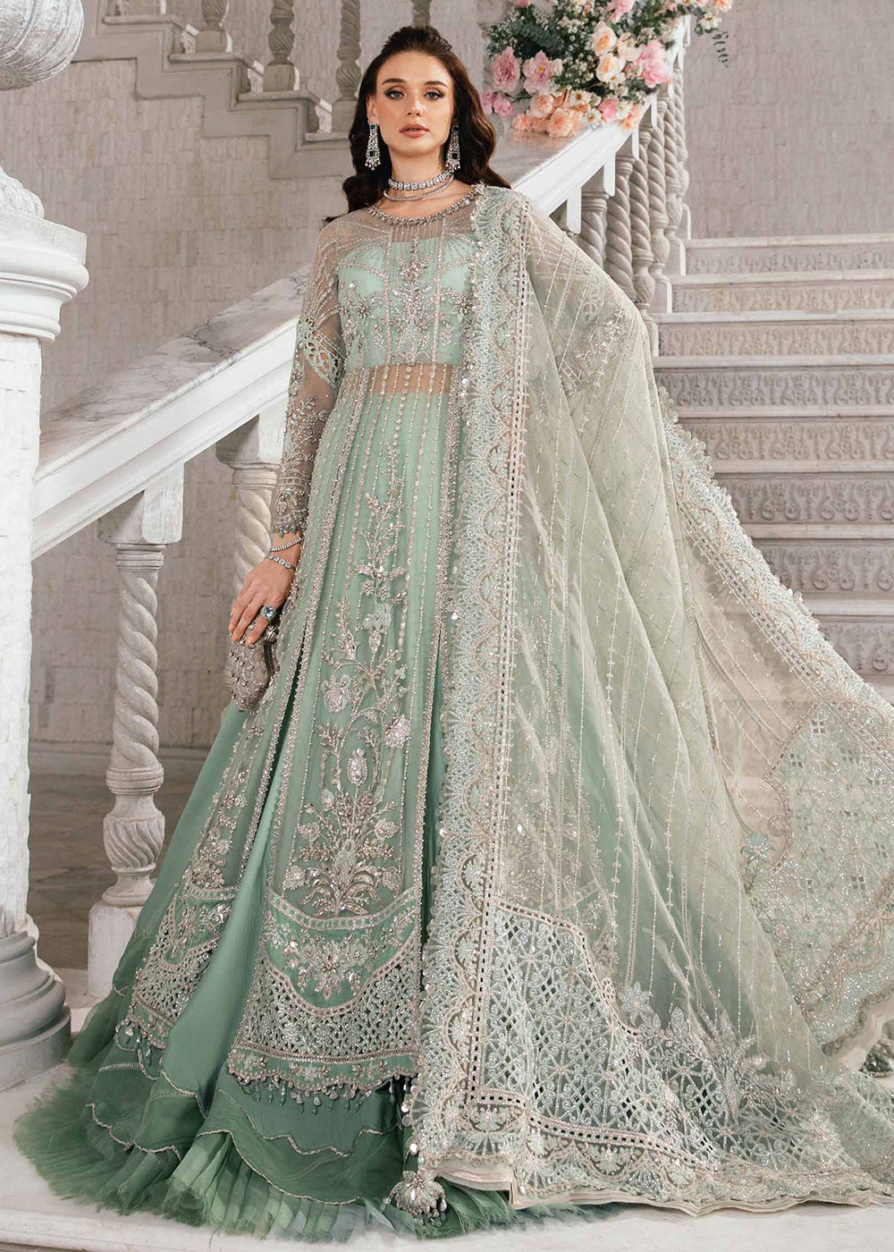 Buy Now Unstitched Mbroidered Wedding Formals 2024 by Maria B | BD-2803 Online in USA, UK, Canada & Worldwide at Empress Clothing. 