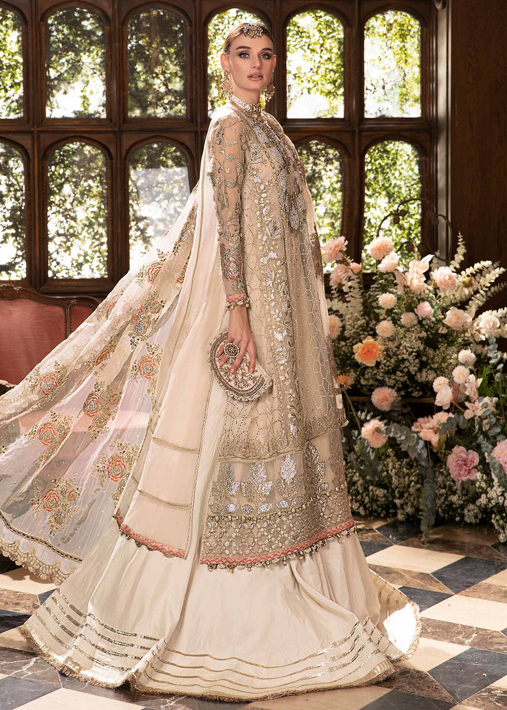Buy Now Unstitched Mbroidered Wedding Formals 2024 by Maria B | BD-2805 Online in USA, UK, Canada & Worldwide at Empress Clothing. 
