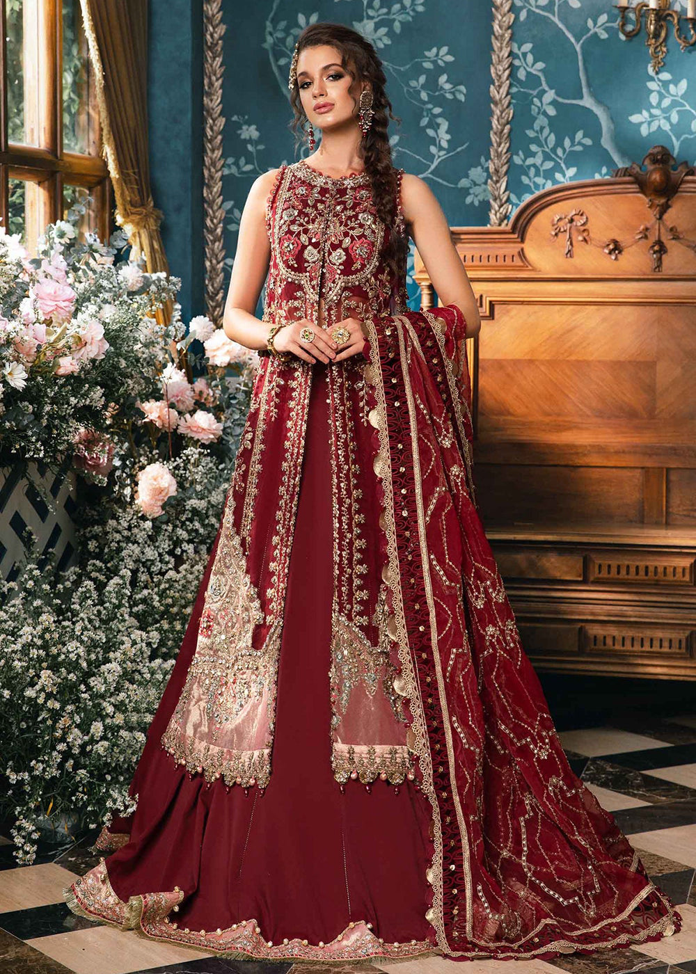 Buy Now Unstitched Mbroidered Wedding Formals 2024 by Maria B | BD-2807 Online in USA, UK, Canada & Worldwide at Empress Clothing. 