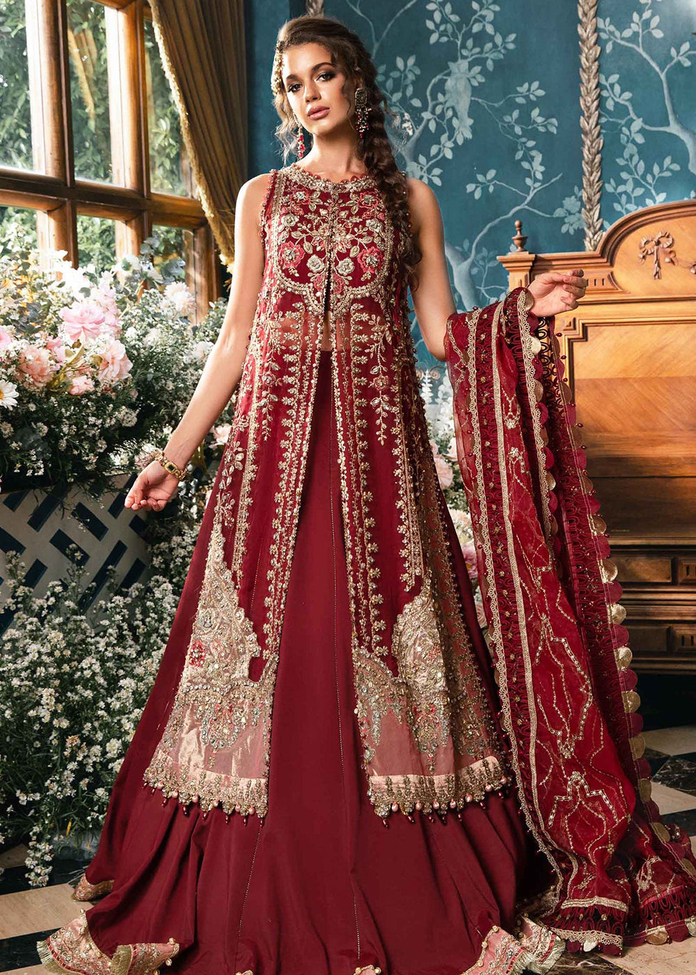 Buy Now Unstitched Mbroidered Wedding Formals 2024 by Maria B | BD-2807 Online in USA, UK, Canada & Worldwide at Empress Clothing. 