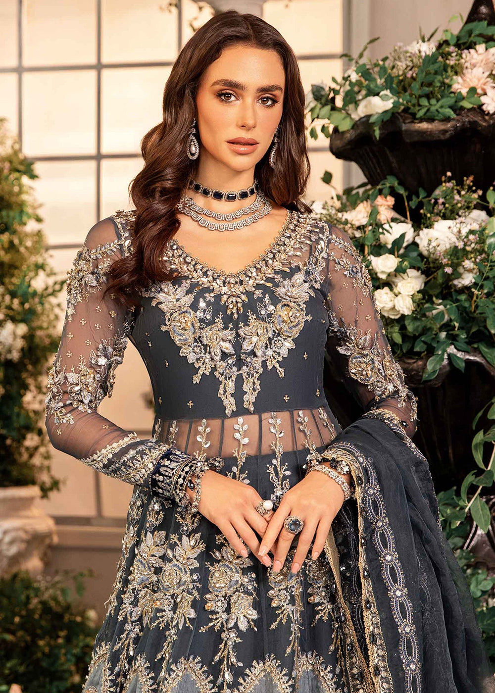 Buy Now Mbroidered Wedding Formals Edit '24 by Maria B | BD-2901 Online at Empress Online in USA, UK, France, UAE & Worldwide at Empress Clothing.