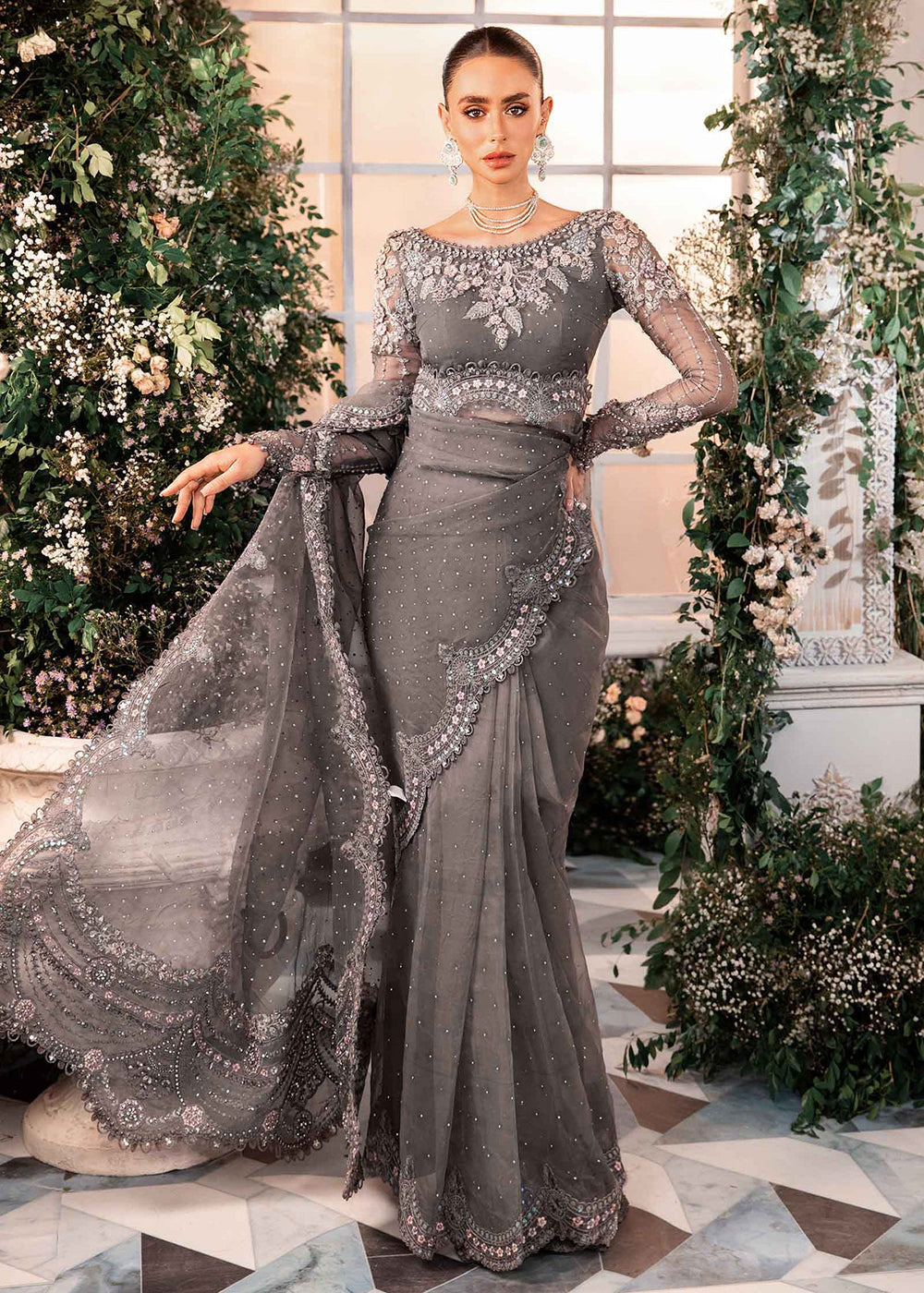 Buy Now Mbroidered Wedding Formals Edit '24 by Maria B | BD-2902 Online at Empress Online in USA, UK, France, UAE & Worldwide at Empress Clothing.