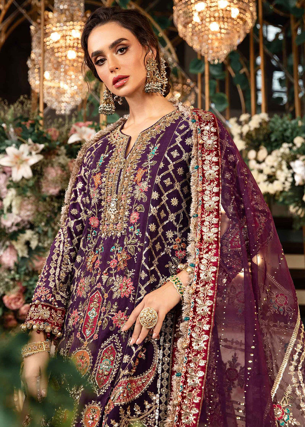 Buy Now Mbroidered Wedding Formals Edit '24 by Maria B | BD-2903 Online at Empress Online in USA, UK, France, UAE & Worldwide at Empress Clothing.