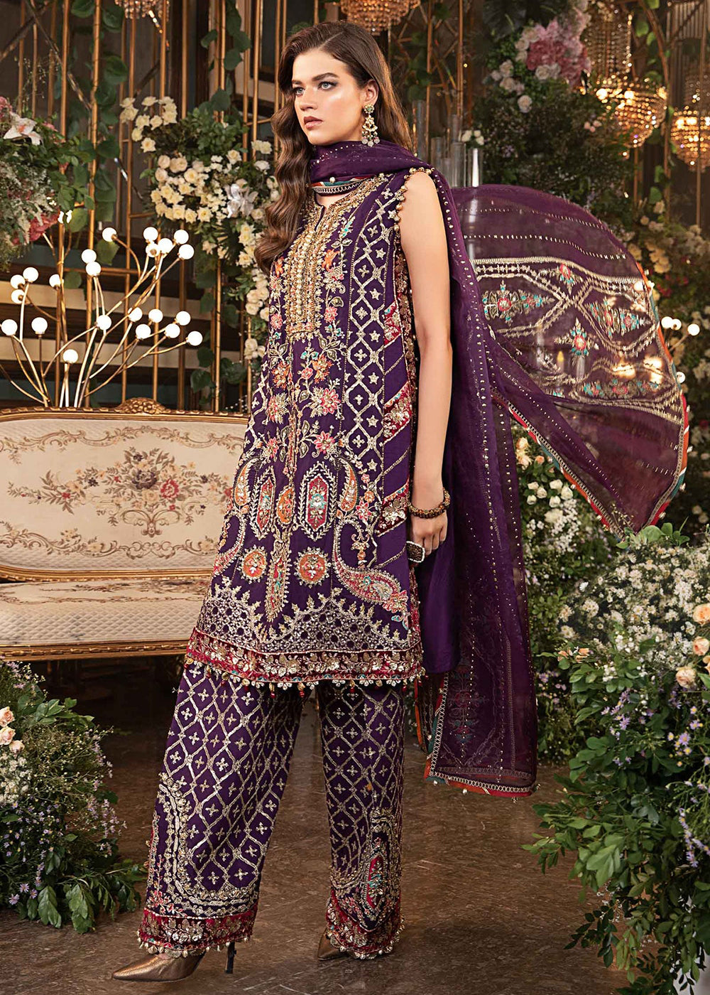 Buy Now Mbroidered Wedding Formals Edit '24 by Maria B | BD-2903 Online at Empress Online in USA, UK, France, UAE & Worldwide at Empress Clothing.