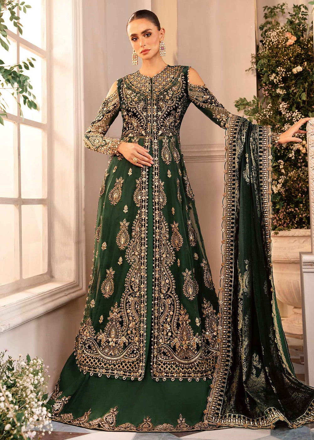 maria b formal dresses for wedding Bridal Formals by MARIA.B Brides Elanissa' A green hued crushed flared skirt paired with an embellished jacket makes for a perfect wedding guest formal Order Here: https://mariab.com.pk/bridal-formals Available In Bridal Studios &