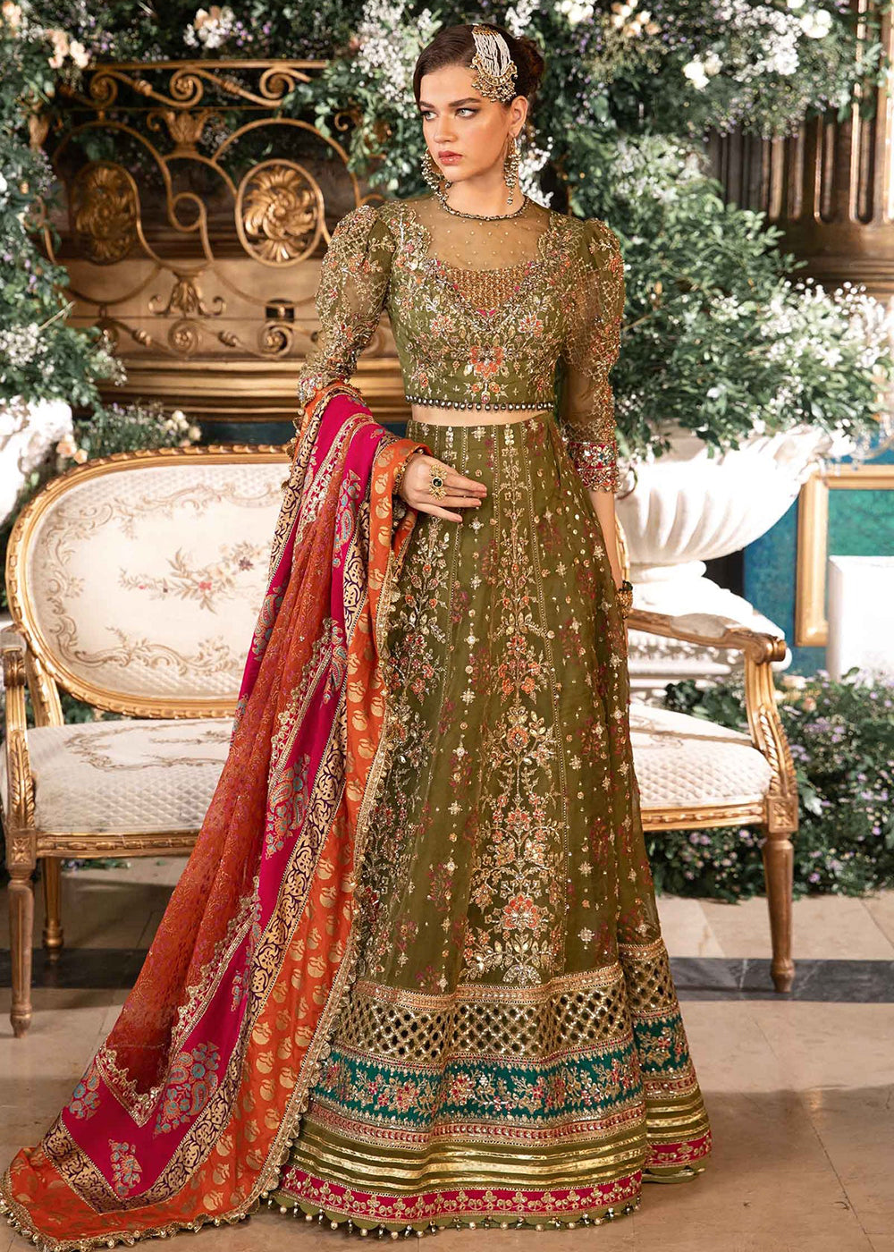 Buy Now Mbroidered Wedding Formals Edit '24 by Maria B | BD-2906 Online at Empress Online in USA, UK, France, UAE & Worldwide at Empress Clothing.