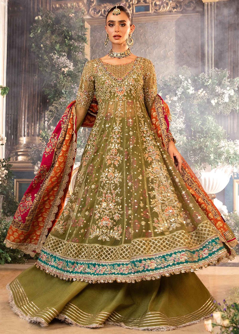 Buy Now Mbroidered Wedding Formals Edit '24 by Maria B | BD-2906 Online at Empress Online in USA, UK, France, UAE & Worldwide at Empress Clothing.