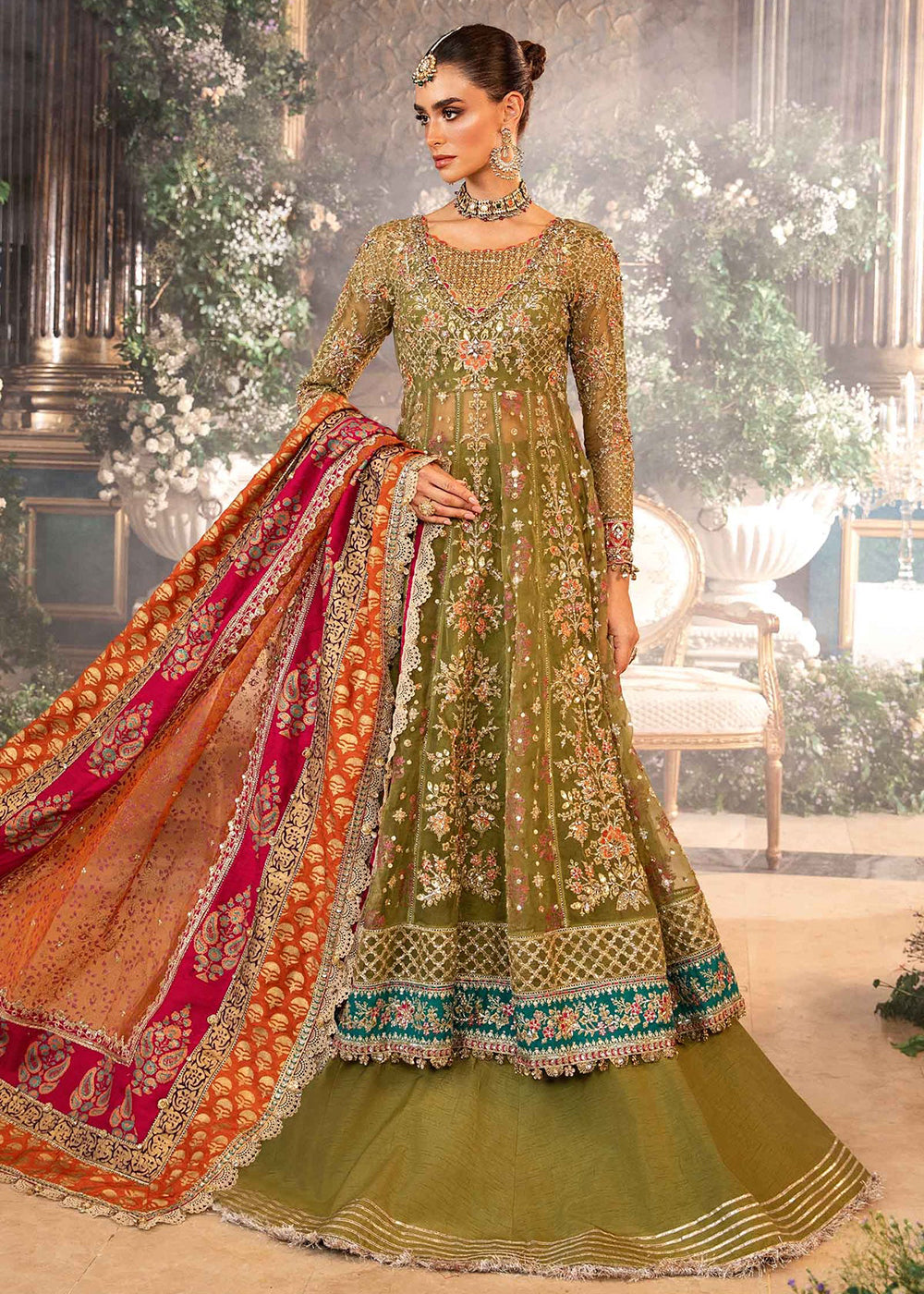 Buy Now Mbroidered Wedding Formals Edit '24 by Maria B | BD-2906 Online at Empress Online in USA, UK, France, UAE & Worldwide at Empress Clothing.