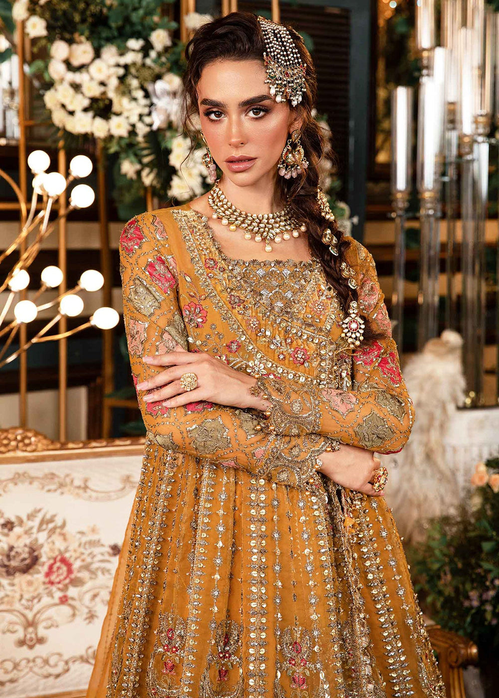 Buy Now Mbroidered Wedding Formals Edit '24 by Maria B | BD-2907 Online at Empress Online in USA, UK, France, UAE & Worldwide at Empress Clothing. 