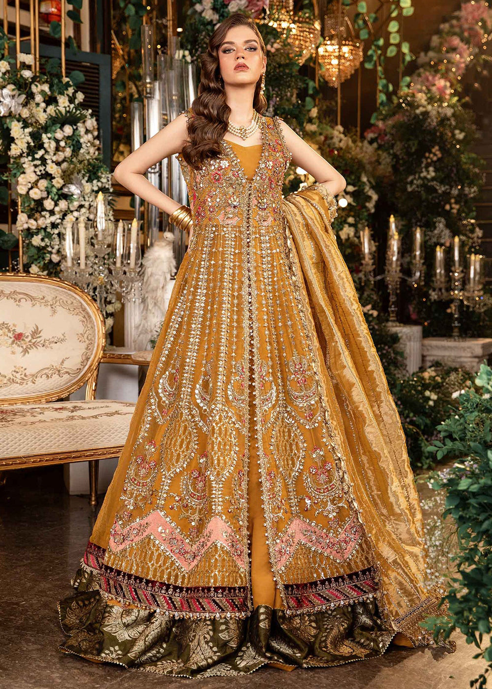 Buy Now Mbroidered Wedding Formals Edit '24 by Maria B | BD-2907 Online at Empress Online in USA, UK, France, UAE & Worldwide at Empress Clothing. 