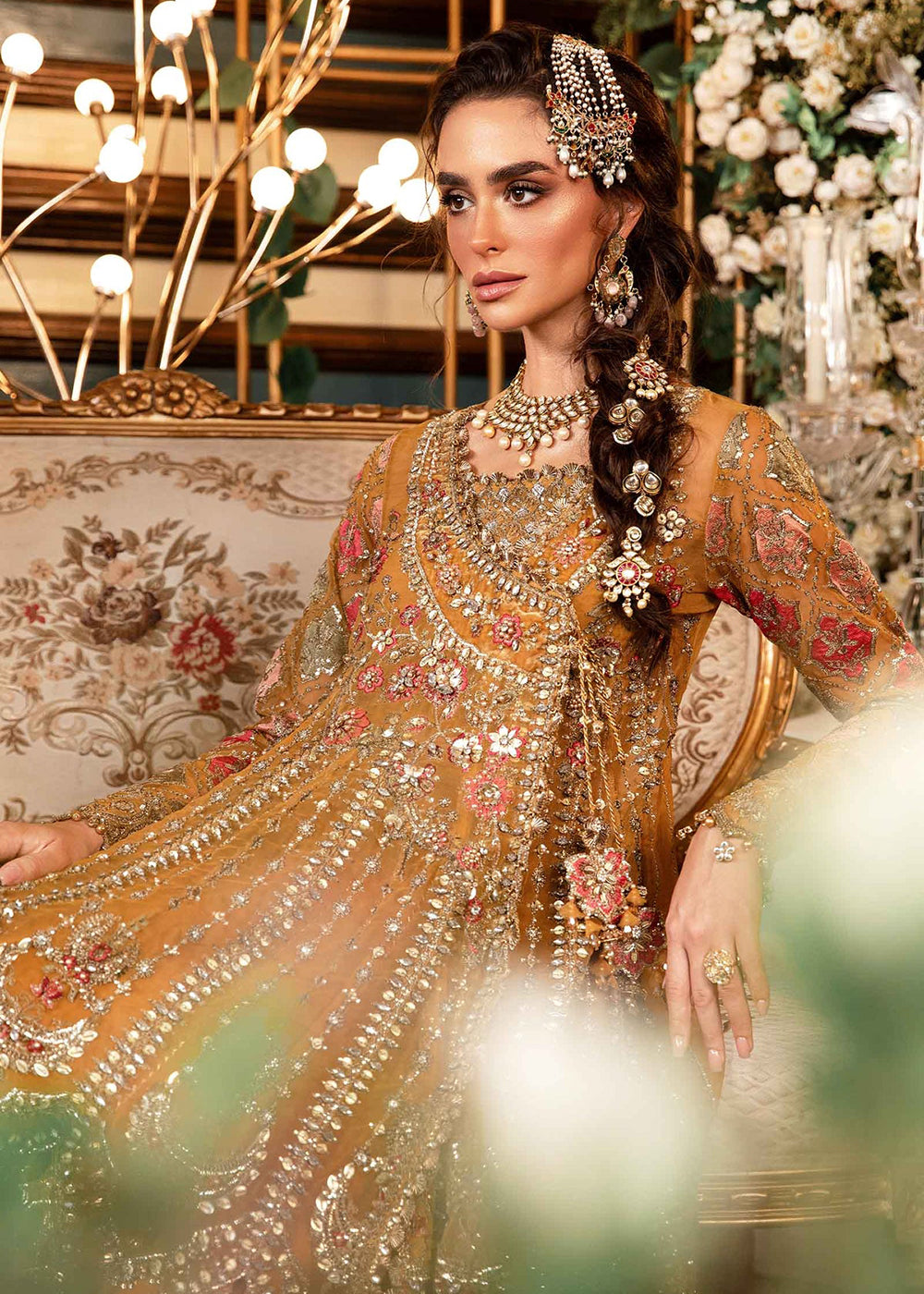 Buy Now Mbroidered Wedding Formals Edit '24 by Maria B | BD-2907 Online at Empress Online in USA, UK, France, UAE & Worldwide at Empress Clothing. 