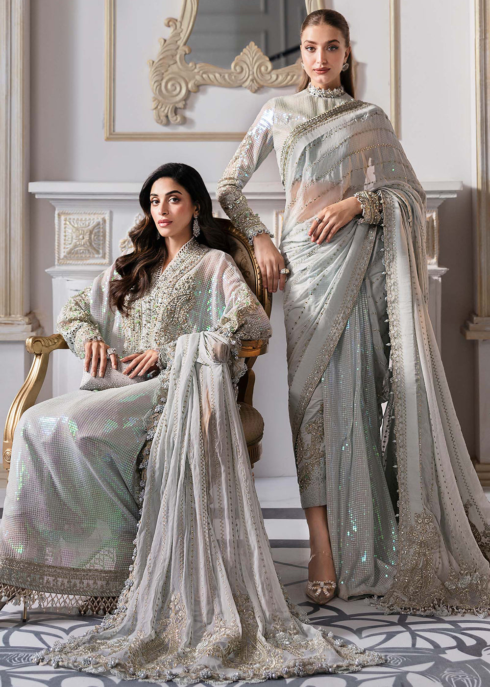 Buy Now Unstitched Mbroidered Edition '25 by Maria B | BD-3005 Online in USA, UK, Canada, France, Italy, Germany, Australia, UAE & Worldwide at Empress Clothing