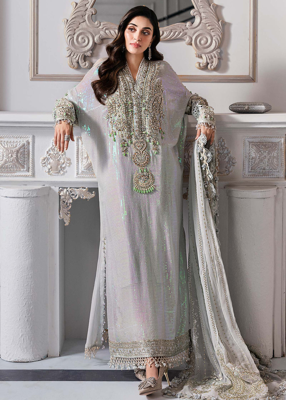 Buy Now Unstitched Mbroidered Edition '25 by Maria B | BD-3005 Online in USA, UK, Canada, France, Italy, Germany, Australia, UAE & Worldwide at Empress Clothing