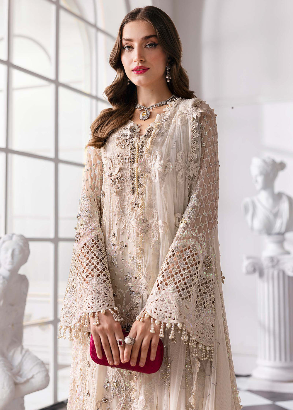 Buy Now Unstitched Mbroidered Edition '25 by Maria B | BD-3007 Online in USA, UK, Canada, France, Italy, Germany, Australia, UAE & Worldwide at Empress Clothing