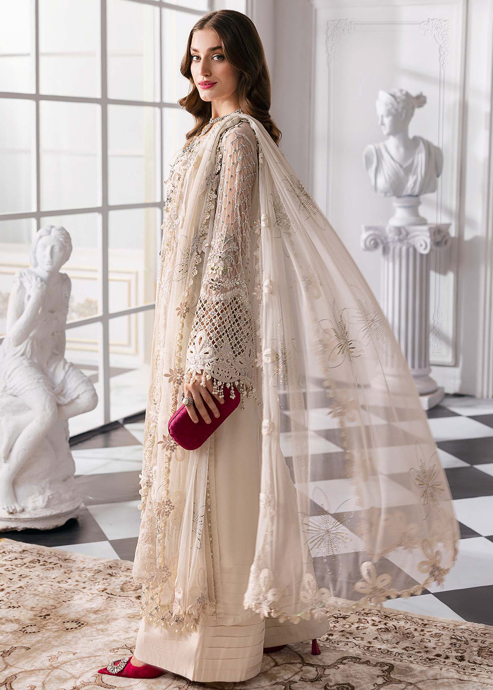 Buy Now Unstitched Mbroidered Edition '25 by Maria B | BD-3007 Online in USA, UK, Canada, France, Italy, Germany, Australia, UAE & Worldwide at Empress Clothing