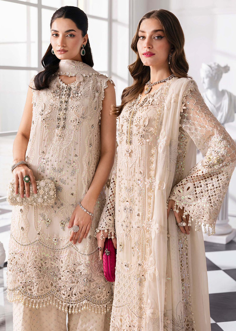 Buy Now Unstitched Mbroidered Edition '25 by Maria B | BD-3007 Online in USA, UK, Canada, France, Italy, Germany, Australia, UAE & Worldwide at Empress Clothing