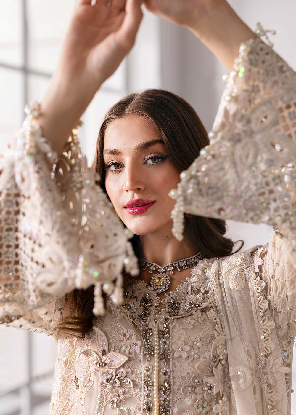 Buy Now Unstitched Mbroidered Edition '25 by Maria B | BD-3007 Online in USA, UK, Canada, France, Italy, Germany, Australia, UAE & Worldwide at Empress Clothing