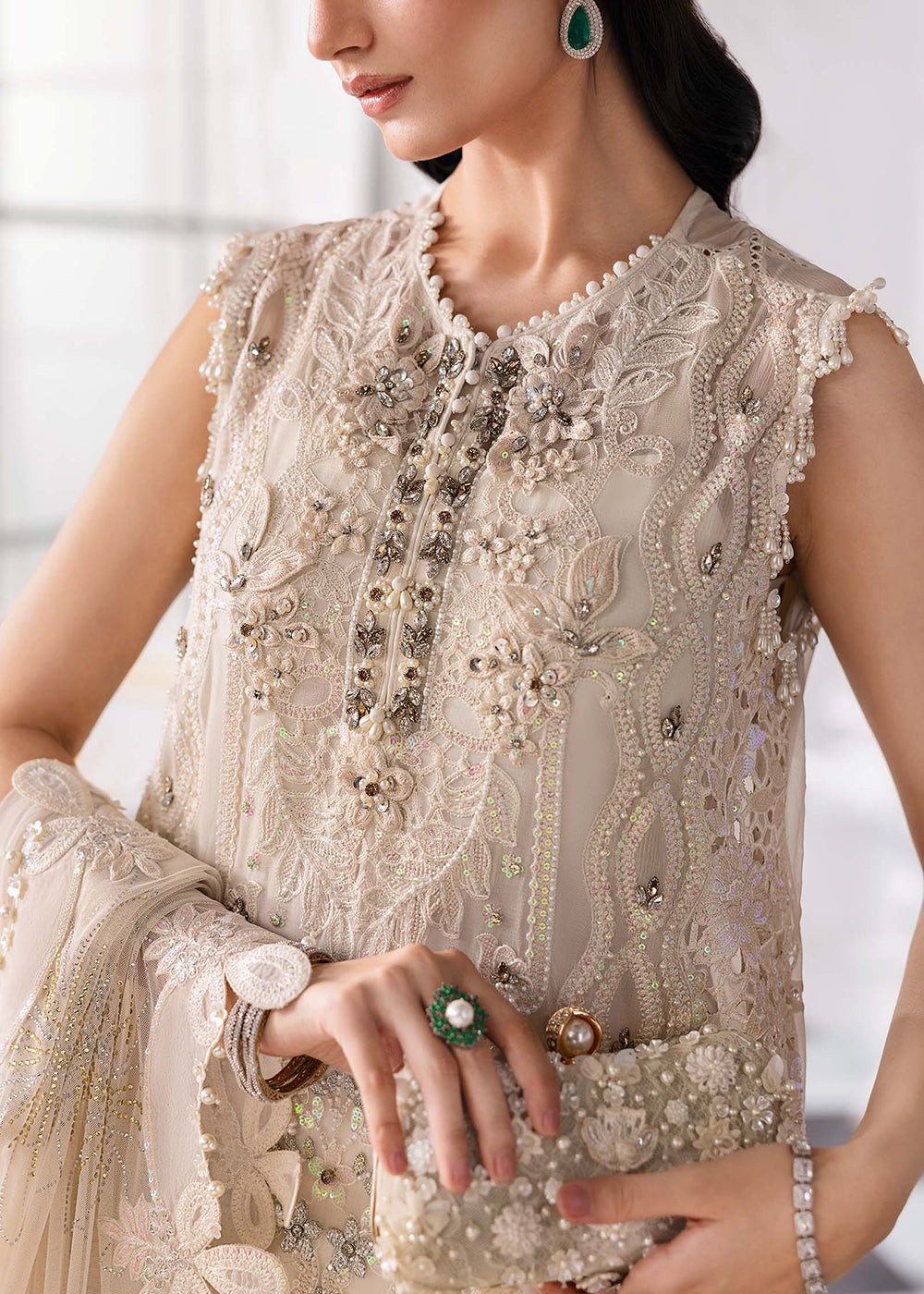 Buy Now Unstitched Mbroidered Edition '25 by Maria B | BD-3007 Online in USA, UK, Canada, France, Italy, Germany, Australia, UAE & Worldwide at Empress Clothing