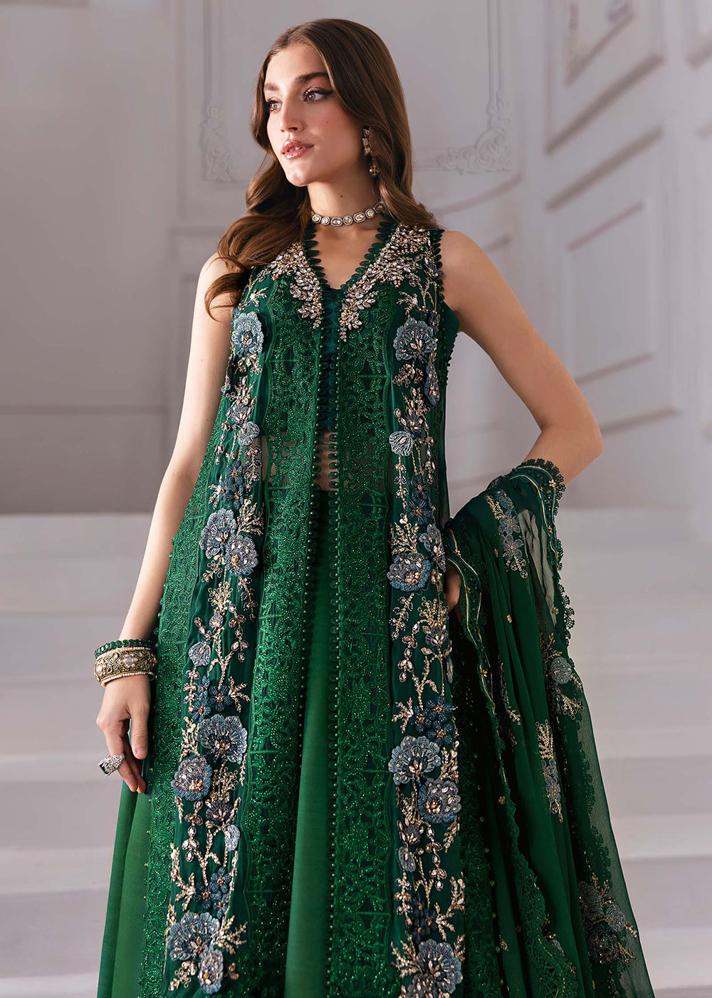 Buy Now Unstitched Mbroidered Edition '25 by Maria B | BD-3008 Online in USA, UK, Canada, France, Italy, Germany, Australia, UAE & Worldwide at Empress Clothing