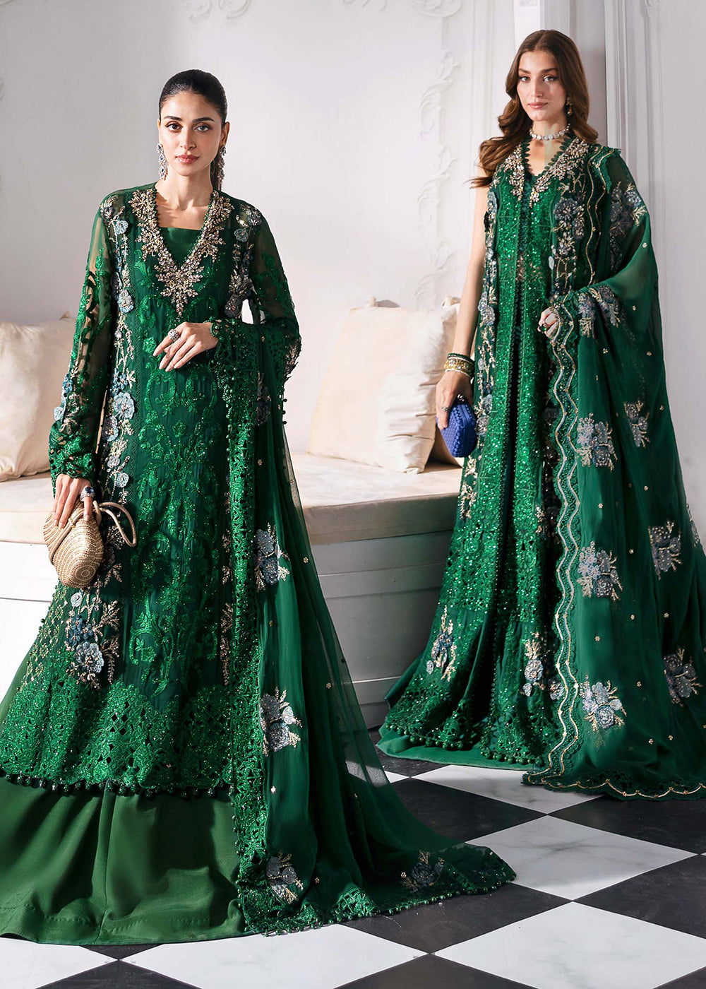 Buy Now Unstitched Mbroidered Edition '25 by Maria B | BD-3008 Online in USA, UK, Canada, France, Italy, Germany, Australia, UAE & Worldwide at Empress Clothing