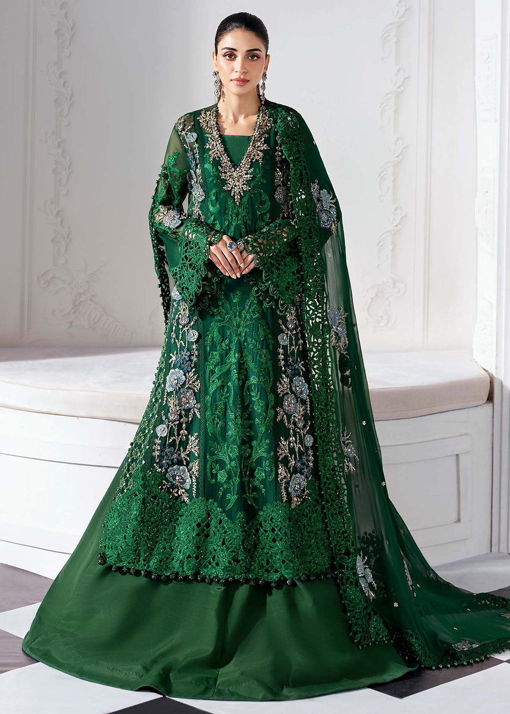 Buy Now Unstitched Mbroidered Edition '25 by Maria B | BD-3008 Online in USA, UK, Canada, France, Italy, Germany, Australia, UAE & Worldwide at Empress Clothing