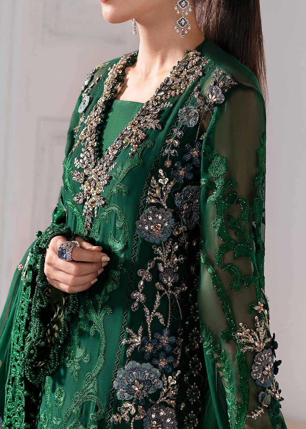 Buy Now Unstitched Mbroidered Edition '25 by Maria B | BD-3008 Online in USA, UK, Canada, France, Italy, Germany, Australia, UAE & Worldwide at Empress Clothing