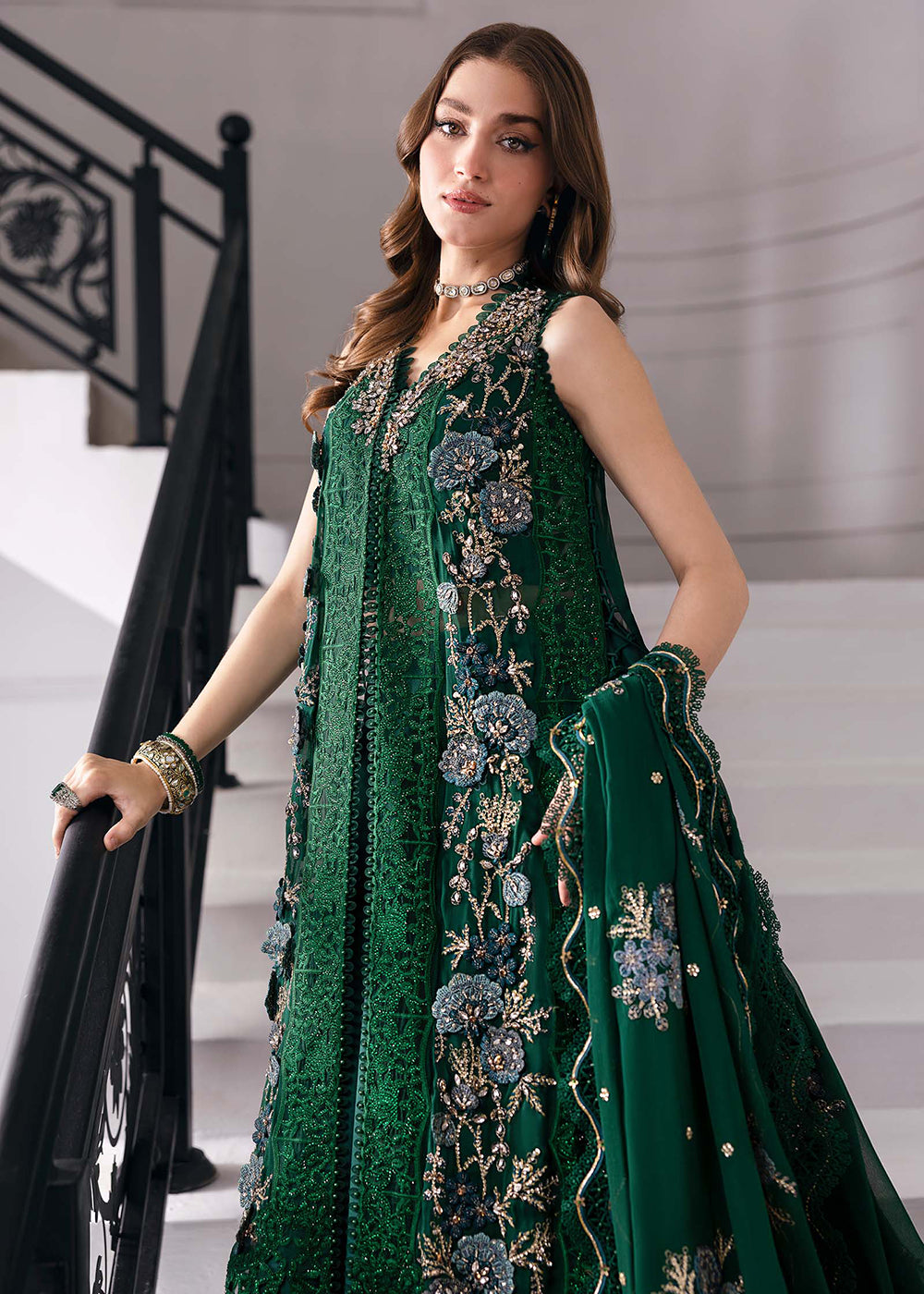 Buy Now Unstitched Mbroidered Edition '25 by Maria B | BD-3008 Online in USA, UK, Canada, France, Italy, Germany, Australia, UAE & Worldwide at Empress Clothing