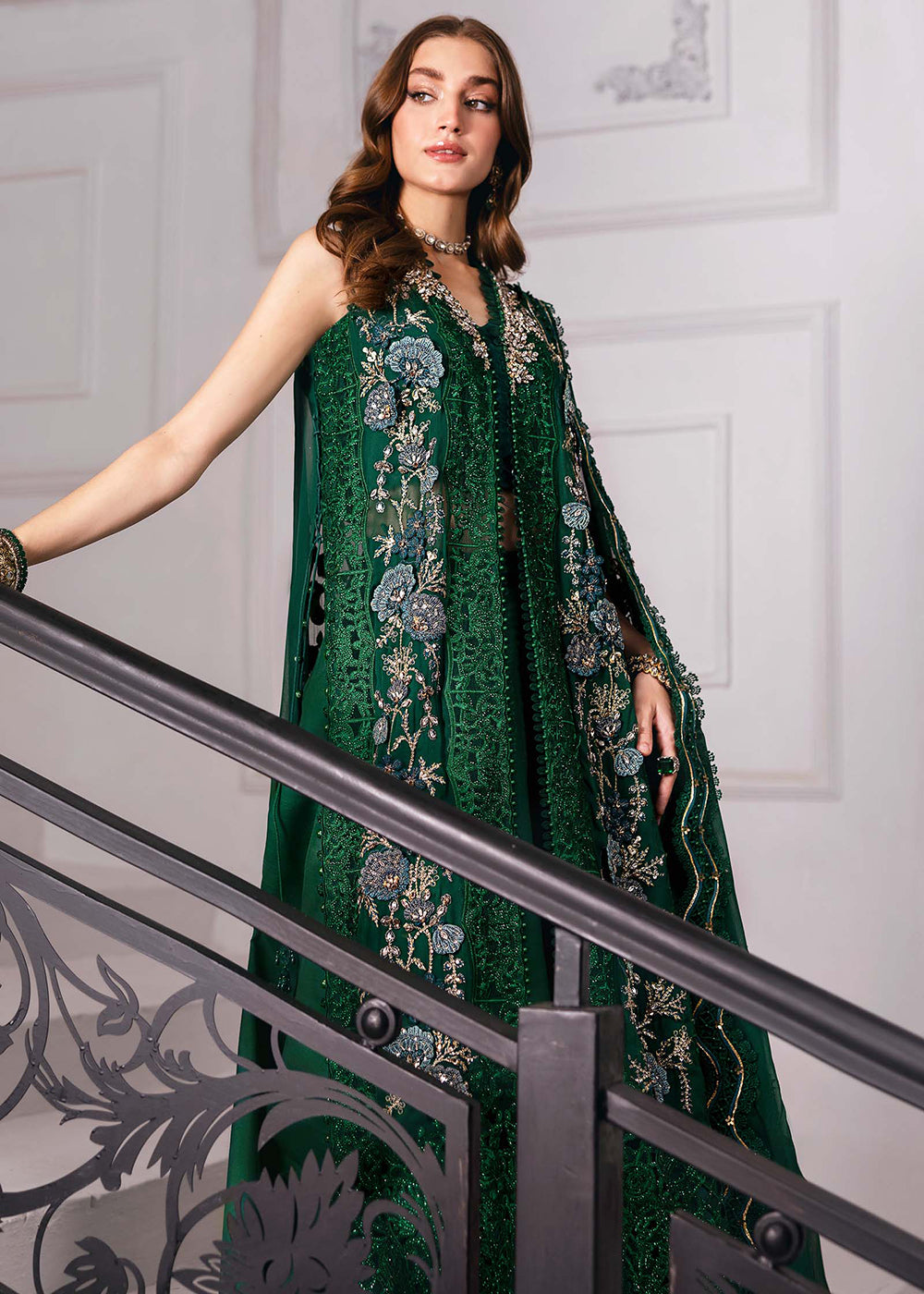 Buy Now Unstitched Mbroidered Edition '25 by Maria B | BD-3008 Online in USA, UK, Canada, France, Italy, Germany, Australia, UAE & Worldwide at Empress Clothing