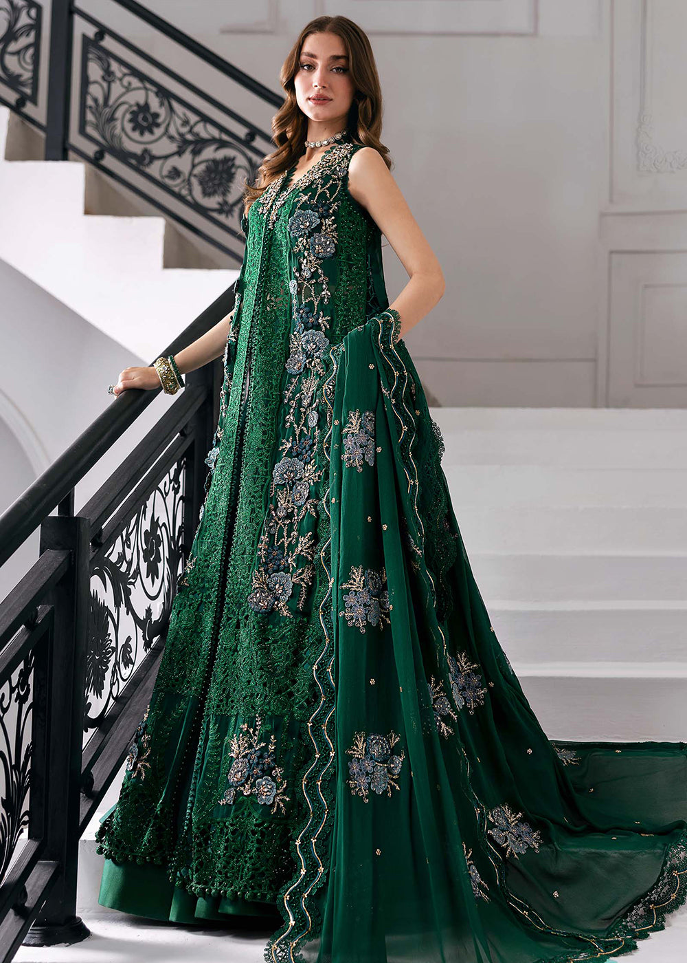 Buy Now Unstitched Mbroidered Edition '25 by Maria B | BD-3008 Online in USA, UK, Canada, France, Italy, Germany, Australia, UAE & Worldwide at Empress Clothing